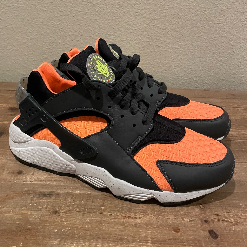 Nike Air Huarache Crater Prm Anthracite Black Atomic Orange  Size 10